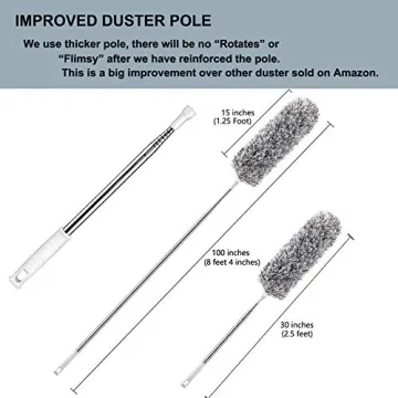 HEOATH Microfiber Feather Duster with Extendable Pole