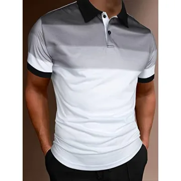 SOLY HUX Men's Colorblock Golf Shirt for Stylish Comfort