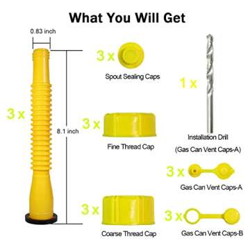 Pftjujudan 19 pcs Gas Can Spout Replacement set, Gas Can Nozzle 5 Gal ，3 Bendable tubes，3 Screw ...