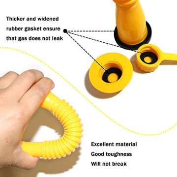 Pftjujudan 19 pcs Gas Can Spout Replacement set, Gas Can Nozzle 5 Gal ，3 Bendable tubes，3 Screw Collar Coarse Thread &3 Fine Thread-Fits Most of The Cans,3 threaded caps ，6 Vent Caps 1 drill Lid