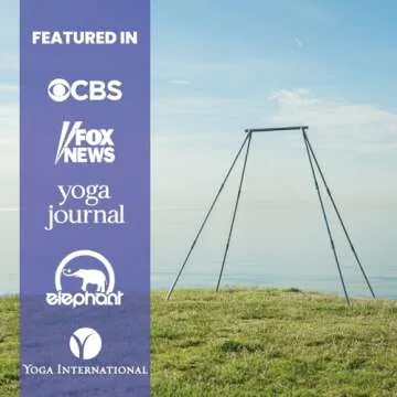 Yoga Trapeze Versatile Fitness Yoga Stand for Home & Outdoor | Easy 5-Min Setup | Supports Yoga Aerial Silks, Swings, Hammocks, Olympic Rings | Stable Solid Aluminum Supports Max 600lbs