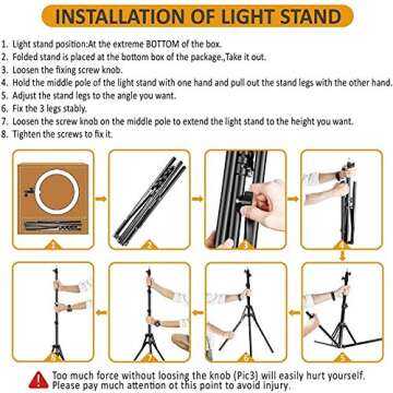 Ring Light, 18inch Ring Light with Stand and Phone Holder, Makeup LED Ring Lights 60W Bi-Color, Adjustable Color Temperature 3000K-5800K Selfie Ring Light for YouTube, Facebook Live, Vlog (19inch)