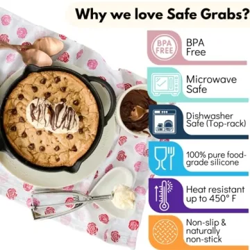 Safe Grabs: Multi-Purpose Silicone Original Microwave Mat as Seen on Shark Tank | BPA Free, Heat Resistant, Dishwasher Safe, Set of 2, Peach