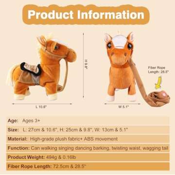 Marsjoy Interactive Singing Dancing Pony Toy for Kids