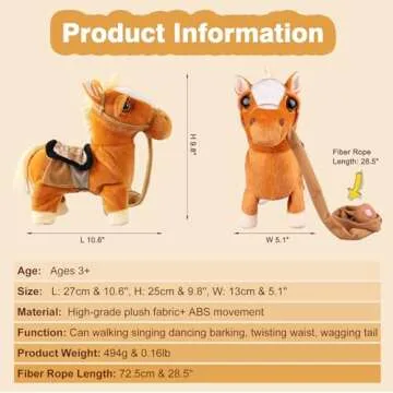 Marsjoy Interactive Singing Dancing Pony Toy for Kids