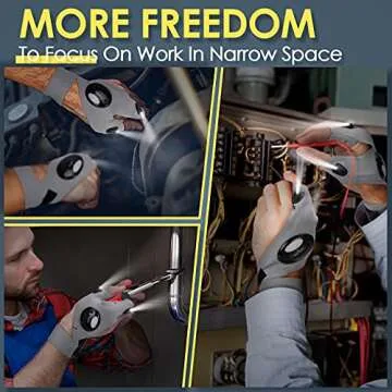 PARIGO LED Flashlight Gloves, Father Day Mens Gifts for Dad Husband Grandpa, Cool Gadget Christmas Birthday Gifts for Men Adults Him Boyfriend Guy