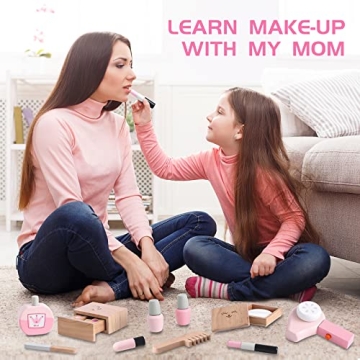 UMU Wooden Beauty Salon Playset for Kids 3+
