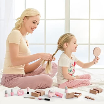 UMU Wooden Beauty Salon Playset for Kids 3+