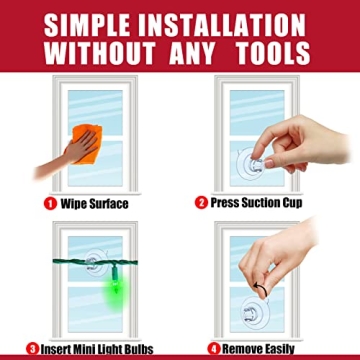 Miuezuth Mini Xmas Light Suction Cups Set of 120