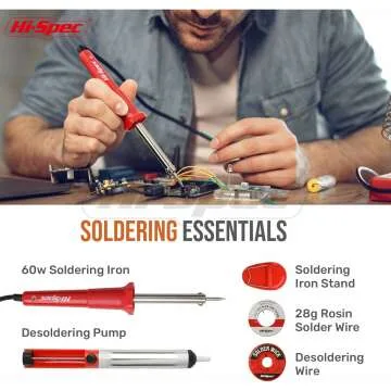 Hi-Spec 84pc Electronics Soldering Kit & Multimeter