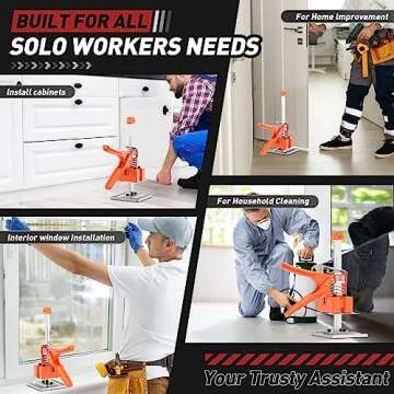 XClifes Labor Saving Handle 2 Pack,15 In Construction Jack, Wall Tile Locator, Multi-Function Height Adjustment Lifting Device, Door Panel Lifting Cabinet Jack,Raised 10 in,Dynamic Load 400 LB