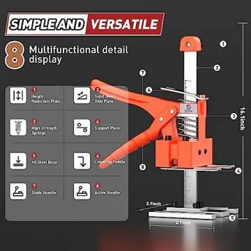 XClifes Labor Saving Handle 2 Pack,15 In Construction Jack, Wall Tile Locator, Multi-Function Height Adjustment Lifting Device, Door Panel Lifting Cabinet Jack,Raised 10 in,Dynamic Load 400 LB