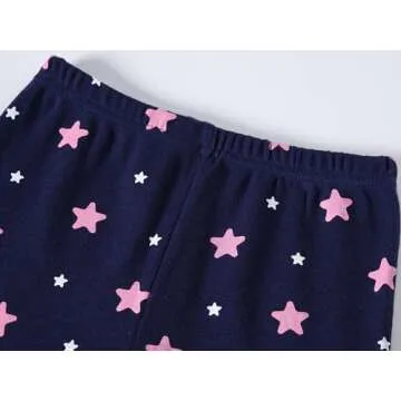 Dolphin&Fish Girls Pajamas 100% Cotton Toddler Pjs Unicorn Clothes Long Sleeve Kid Pjs Sleepwear Sets 2t Blue