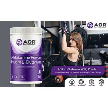 AOR L-Glutamine Powder, 454 GR