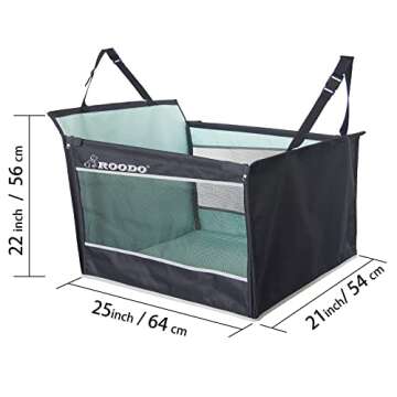 ROODO Dog Car Seat for Medium to Large Dogs,Waterproof Oxford Cloth and Breathable Hammock Style Sea...
