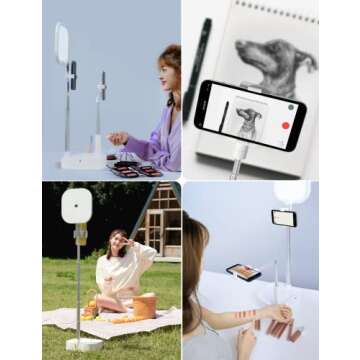 Woumlaiy 360° Rotating Selfie Stand with Light