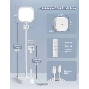 Woumlaiy 360° Rotating Selfie Stand with Light