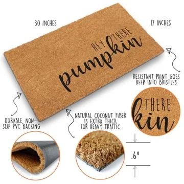Hey There Pumpkin Door Mat 30x17 Inch, Hello Pumpkin Door Mat, Pumpkin Outdoor Mat, Halloween Door Mat, Fall Door Mat, Hey Pumpkin Door Mat Doormat Hey There Pumpkin Fall Welcome Mat Pumpkin Mat