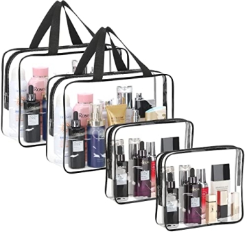 4 Pieces Clear Makeup Bags for Travel and Organization