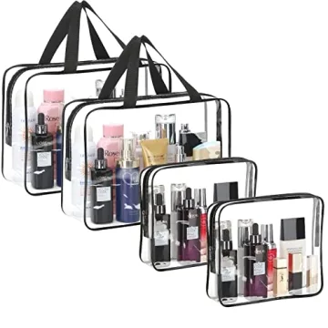 4 Pieces Clear Makeup Bags for Travel and Organization