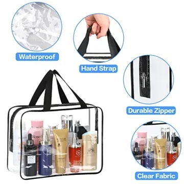 4 Pieces Clear Makeup Bags for Travel and Organization