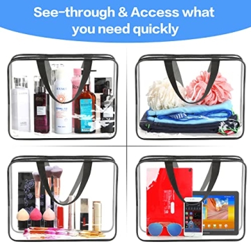 4 Pieces Clear Makeup Bags for Travel and Organization