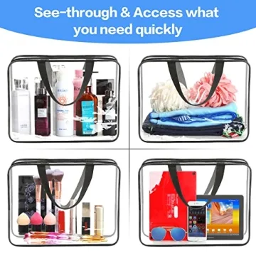 4 Pieces Clear Makeup Bags for Travel and Organization