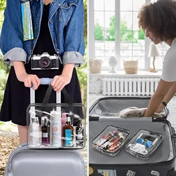 4 Pieces Clear Makeup Bags for Travel and Organization