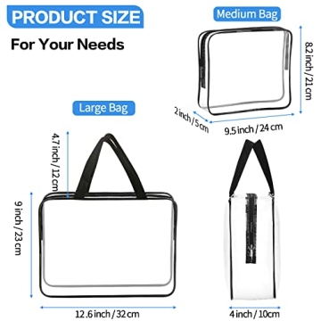 4 Pieces Clear Makeup Bags for Travel and Organization