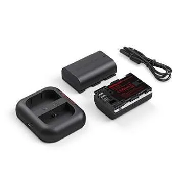 PHOTOOLEX LP-E6, LP-E6N Battery 2 Pack 2100mAh Rechargeable USB Camera Battery Charger for Canon 80D 6D 70D 5D Mark II III IV EOS R 5DS 7D 60D 90D XC10 XC15 Batteries Grip