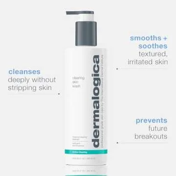 Dermalogica Clearing Skin Wash (16.9 Fl Oz) Anti-Aging Acne Face Wash - Natural Breakout Clearing Foam with Salicylic Acid and Tea Tree Oil