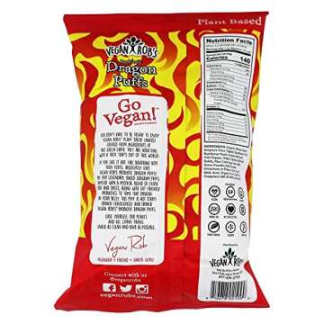 VEGAN ROBs Probiotic Dragon Puffs | Vegan, Kosher, Gluten Free | 3.5 oz bag Pack of 2