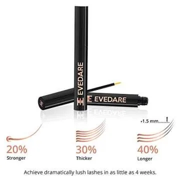 EVEDARE Advanced Eyelash Growth Serum with Enhancing Peptides and Botanical Vitamins for Longer, Thicker, Fuller Lashes, Natural Extracts Improve Strength, Reduce Brittleness (3ML)