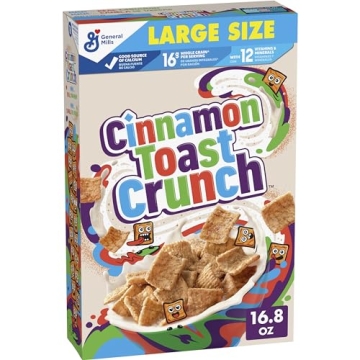 Cinnamon Toast Crunch Breakfast Cereal - 16.8 oz Box, Crispy & Delicious!