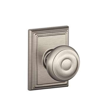 Schlage F10 GEO 619 ADD Georgian Door Knob with Addison Trim, Hall & Closet Passage Lock, Satin Nick...
