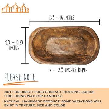 Spanish Oak Decorative Bowl Unique Rustic Centerpiece