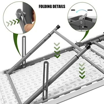 Byliable 4 ft Folding Table - Portable, Durable & Adjustable