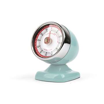 Kikkerland Vintage Streamline Kitchen Timer, Blue