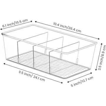 wilfox Clear Organizer Bins for Efficient Home Organization