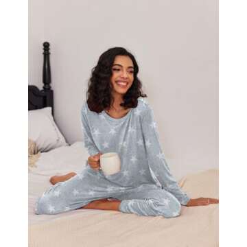 Ekouaer Women's Soft Long Sleeve Pajama Set with Pockets