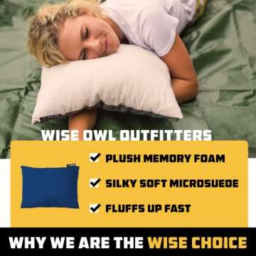 Wise Owl Outfitters Essentials Airplanes, Camping, and Travel-Memory Foam Washable Pillow-Small, Medium (Pack of 1), Grey