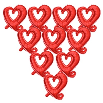 Soochat Red Heart Balloons, Heart Shape Foil Mylar Helium Balloon for Valentine's Day Wedding Party ...