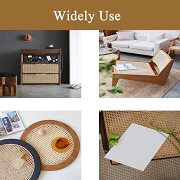 16" x5FT Natural Rattan Cane Webbing, Woven Open Mesh Cane Net Roll for DIY Caning Furniture Decor Projects: Chair, Cabinet, Ceiling and Door(59x17 in)