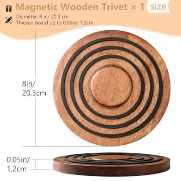 Magnetic Wooden Trivet for Le Creuset & Cast Iron Cookware