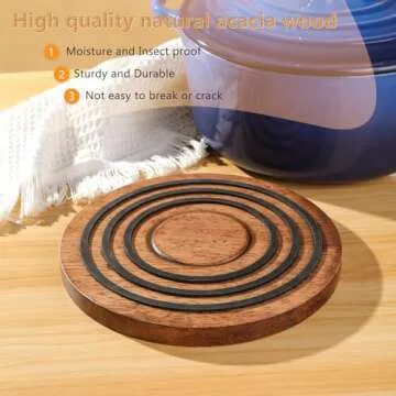 Magnetic Wooden Trivet for Le Creuset & Cast Iron Cookware