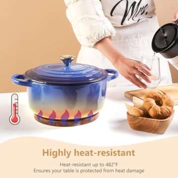 Magnetic Wooden Trivet for Le Creuset & Cast Iron Cookware