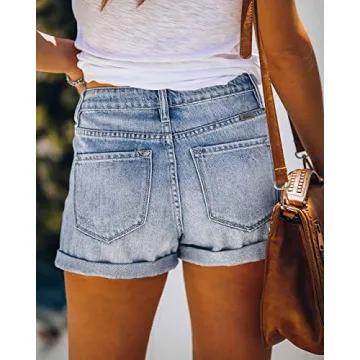 Buy Metietila Women's Ripped High Waisted Denim Shorts