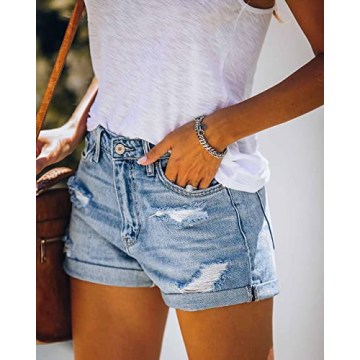 Buy Metietila Women's Ripped High Waisted Denim Shorts
