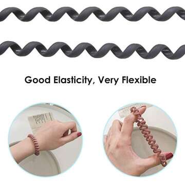 10 Pcs Spiral Hair Ties, Colorful Coil Hair Ties, Elastic Traceless Hair Ties, Matte Phone Cord Hair Ties, Waterproof Hair Coils for Women and Girls, Multicolor