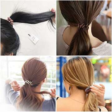 10 Pcs Spiral Hair Ties, Colorful Coil Hair Ties, Elastic Traceless Hair Ties, Matte Phone Cord Hair Ties, Waterproof Hair Coils for Women and Girls, Multicolor